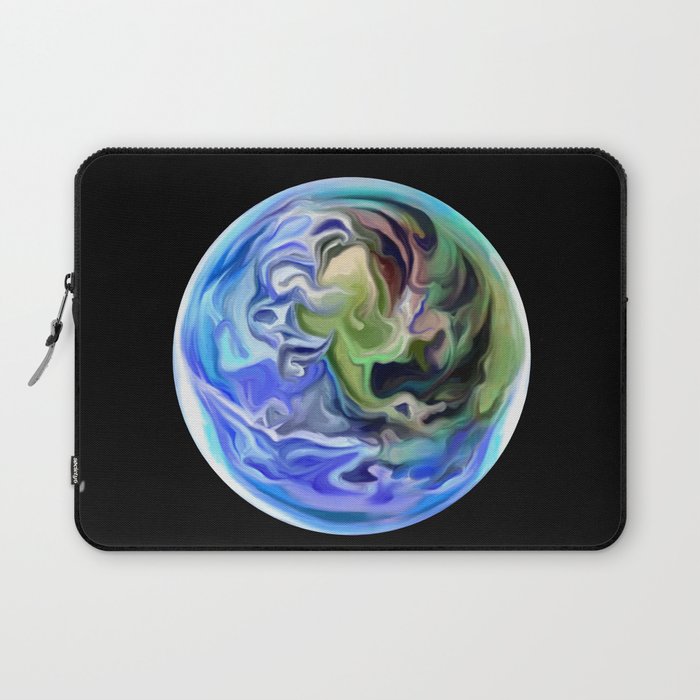 Swirly Planet Earth Globe  Laptop Sleeve