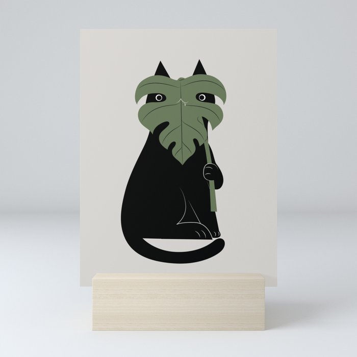 Cat and Plant 14: Monster-a Mini Art Print