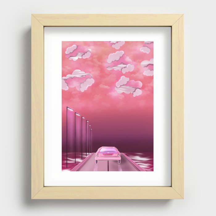 Pink dreams road Recessed Framed Print