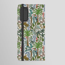 COLORING BOOK JUNGLE FLORAL DOODLE TROPICAL PALM TREES WITH TOUCAN in RETRO 70s COLORS Android Wallet Case