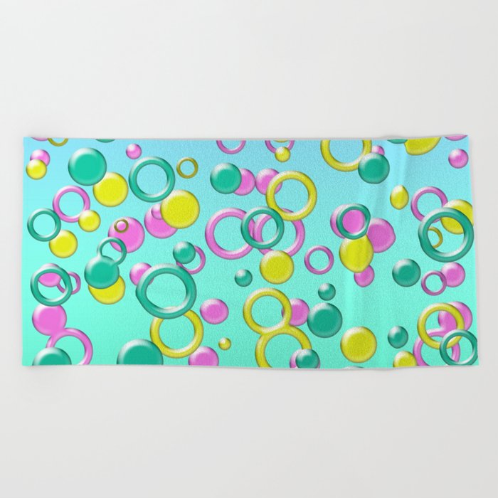 Abstract colorful bubbles 170 Beach Towel