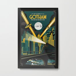 Gotham City Travel Poster Metal Print