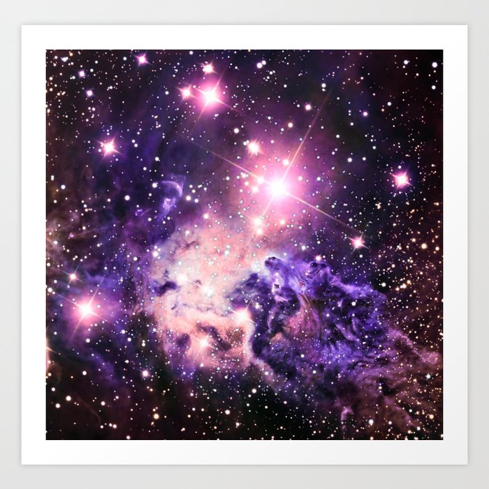 Fox Fur Nebula : Pink Purple Galaxy Art Print