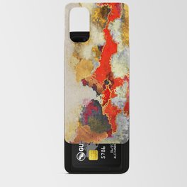 Abstract, painting, vertical fields, white, gold, red, grey Android Card Case