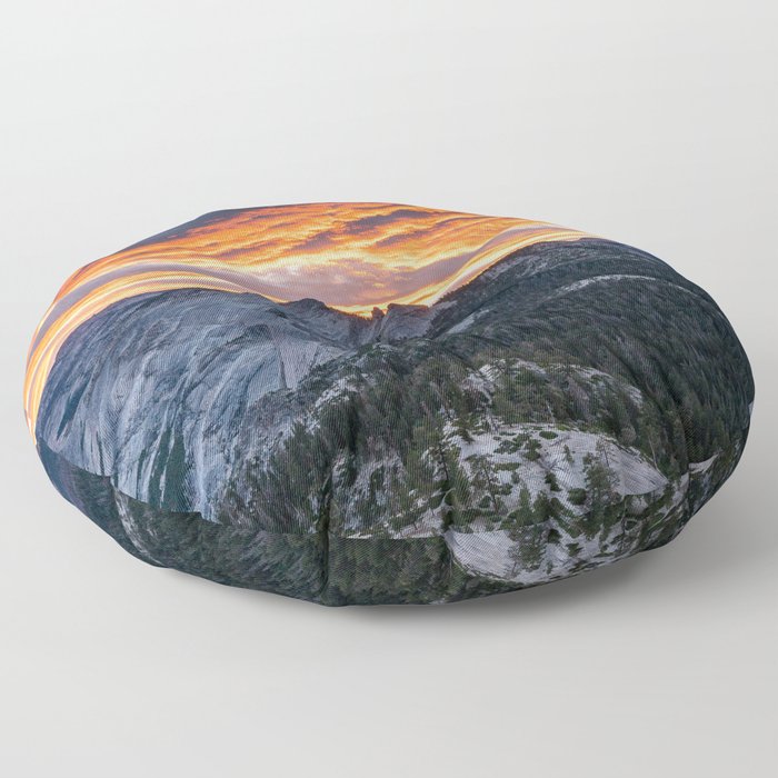 Firey Yosemite Sunrise Floor Pillow
