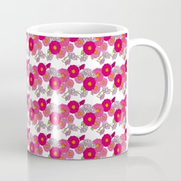 Retro Mums Mid-Century Floral Wallpaper Super Mini White Horizontal Mug