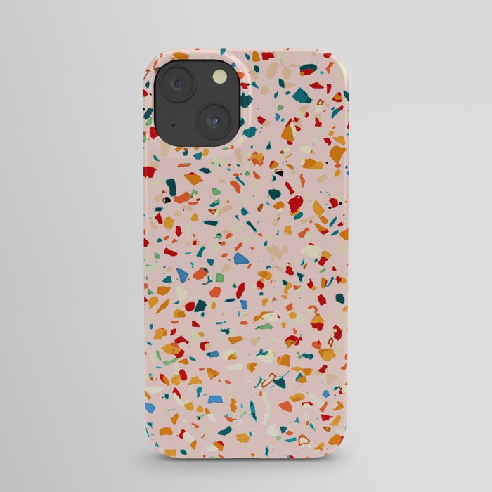 Blush Terrazzo | Pink Eclectic Speckles | Abstract Confetti Painting | Chic Bohemian Illustration iPhone Case