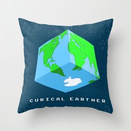 Cubical Earther Throw Pillow