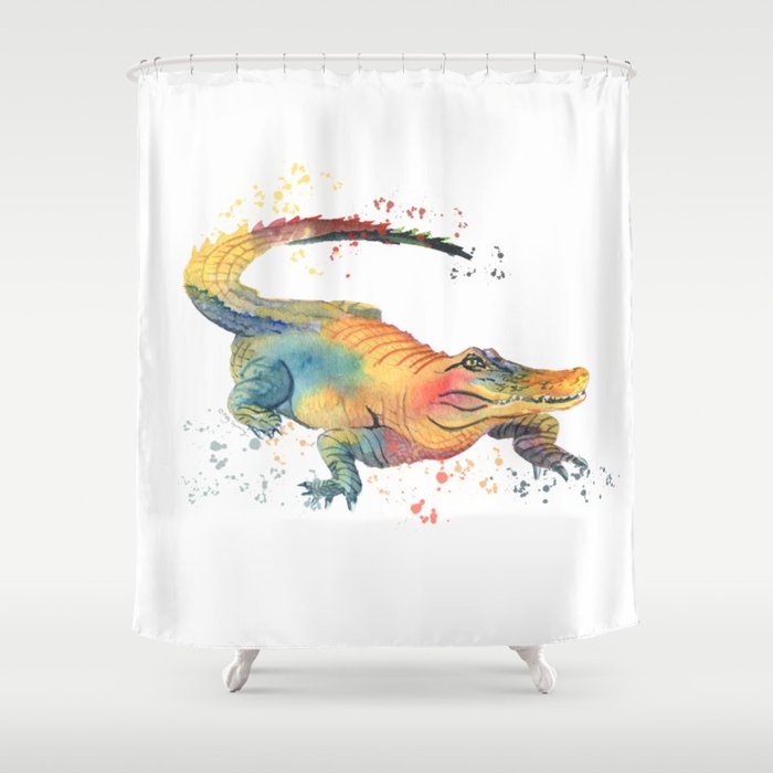 Colorful Alligator Shower Curtain