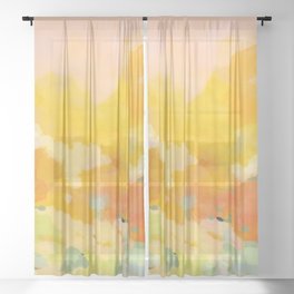 abstract spring sun Sheer Curtain