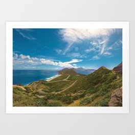 Tropical summer mountain and ocean landscape Travel Photography Art Print