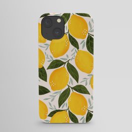Mediterranean Summer Lemons Pattern iPhone Case