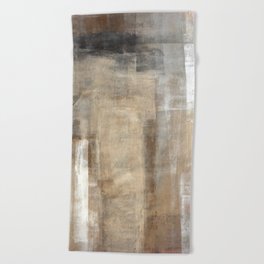 Brown and Beige Abstract Art Painting Beach Towel