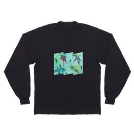 Hand Painted Watercolor Abstract Colorful Bugs Long Sleeve T-shirt