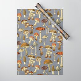 Mushroom navy Wrapping Paper