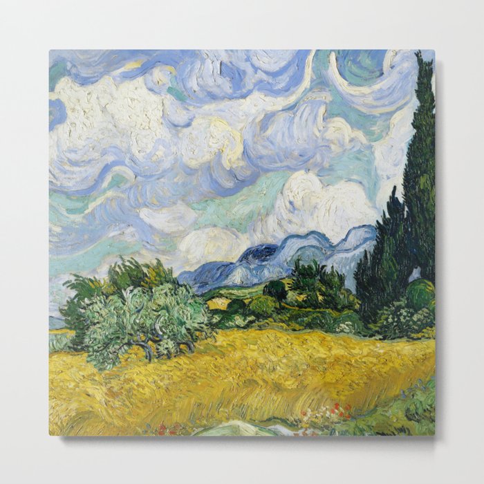 Vincent Van Gogh Wheat Field with Cypresses (1889) Metal Print