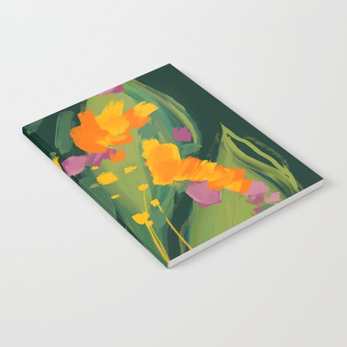 Abstract Floral Evening Notebook