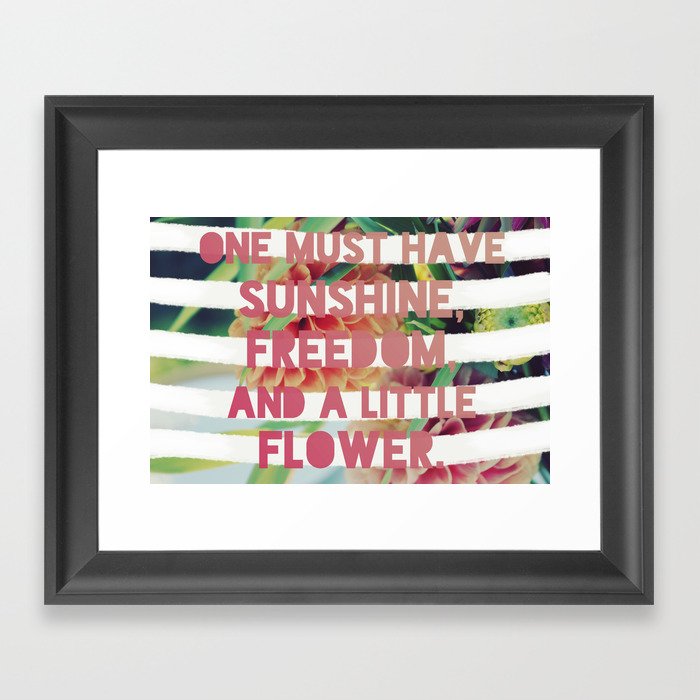 Sunshine//Freedom//Flower Framed Art Print