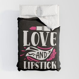 Love And Lipstick Pretty Makeup Beauty Quote Comforter