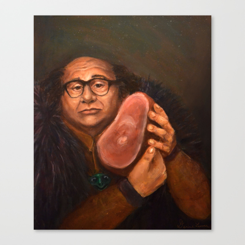 Danny Devito With His Beloved Ham Canvas Print By Deniselemons