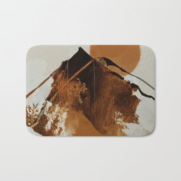 abstract mountains, rustic orange sunrise Bath Mat | Outdoors, Hiker, Sunrise, Curated, Collage, Mountain, Watercolor, Nature, Abstract, Mountains 
