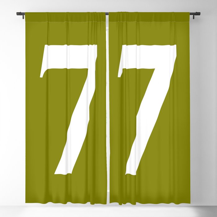 7 (WHITE & OLIVE NUMBERS) Blackout Curtain