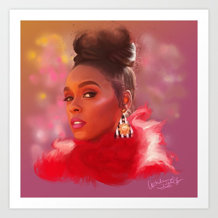 Janelle Monae Digital Painting Art Print By Yelhsaart Society6