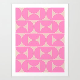 Mid Century Modern Print Peach And Pink Retro 70s Pattern Preppy Modern Decor Geometric Abstract Art Print