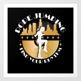 Music Rope Jumping Art Print | Illustration, Retro, Surprise, Vector, Ropejumpingwoman, Workout, Rhythm, Music, Jumpingrope, Fitness 