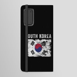 South Korea Flag Distressed Android Wallet Case