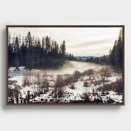 Foggy Autumn Marsh Framed Canvas