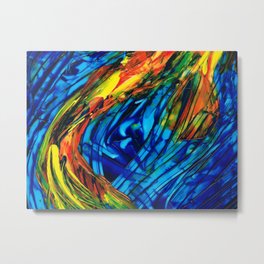 Colorful Abstract Art - Energy Flow 3 - By Sharon Cummings Metal Print | Modern, Abstract, Fluid, Different, Yellow, Colorful, Painting, Mixed Media, Contemporary, Red 
