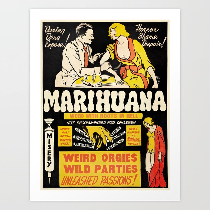 Vintage Advertising Poster - Marihuana - Vintage Cannabis Poster Art Print