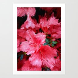 Red Azaleas blossom pixel art Art Print
