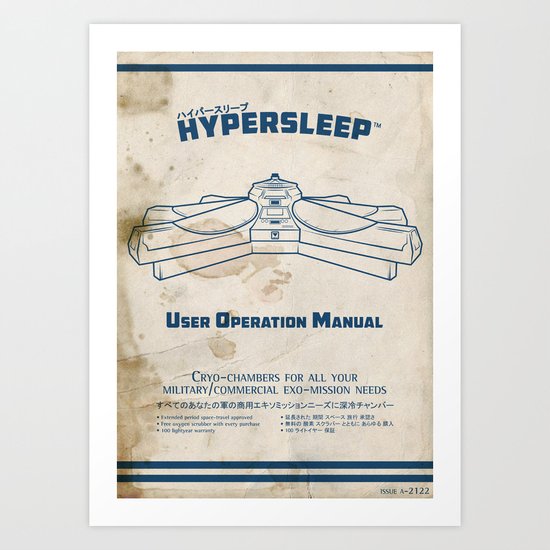 Hypersleep Chamber User Manual Art Print