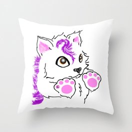 Snowfox - pink Throw Pillow
