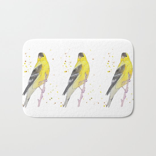 Yellow Bird Bath Mat