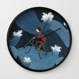 Pedalling Through the Dark Currents Wall Clock