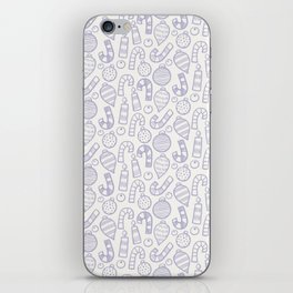 Christmas Pattern Handdrawn Purple Bauble Candy iPhone Skin