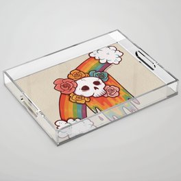 Rainbow Skull Melt Acrylic Tray