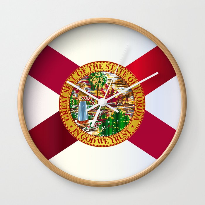Florida State Metal Flag Wall Clock