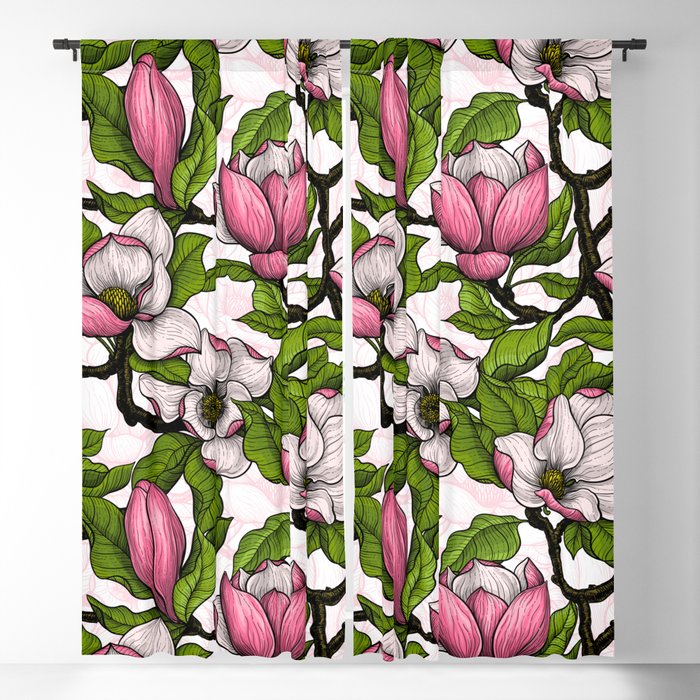 Blooming magnolia Blackout Curtain