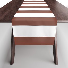 Vertical Stripes (Brown & White Pattern) Table Runner