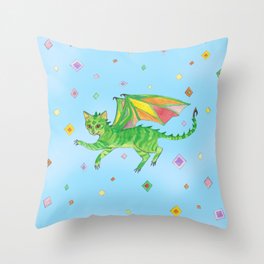Dragoncat Throw Pillow