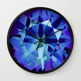 Alexandrite Wall Clock | Blue, Birthstone, Indigo, Acrylic, June, Violet, Painting, Cyan, Blue Green, Abstract 