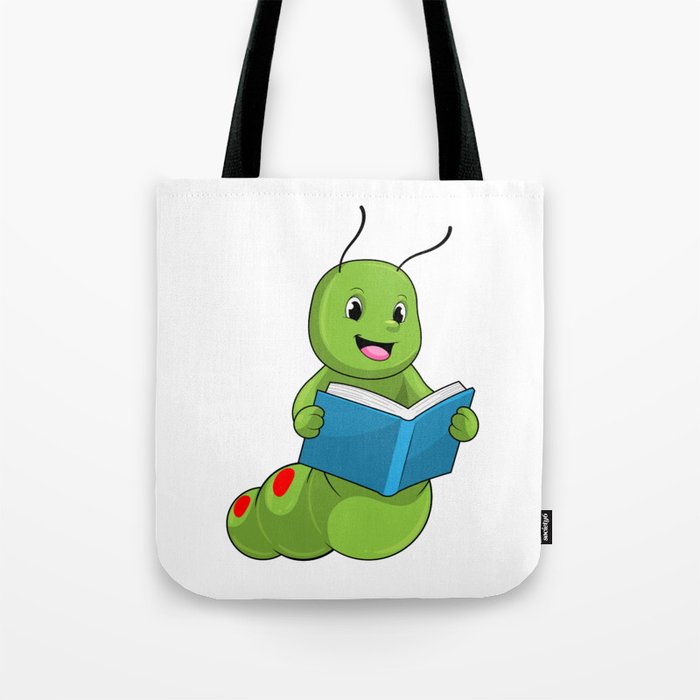 Caterpillar at Reading with Book Tote Bag