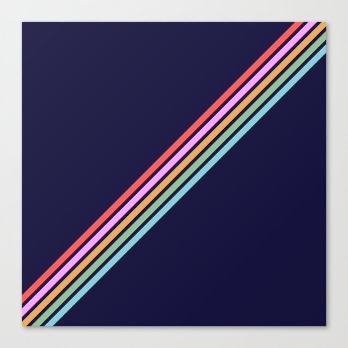 Bathala - Minimal Classic 80s Style Graphic Design Stripes Canvas Print