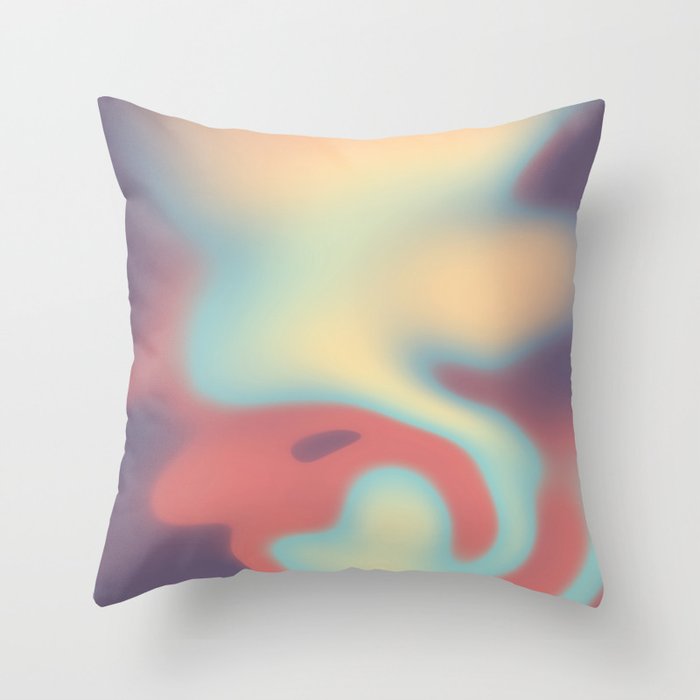 Melted Liquid Sunset Gradient Fluid Abstract Artwork Throw Pillow
