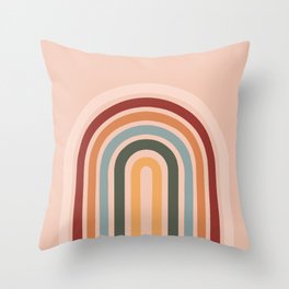 Retro Rainbow Throw Pillow