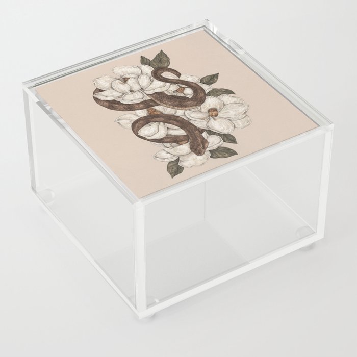 Snake and Magnolias Acrylic Box